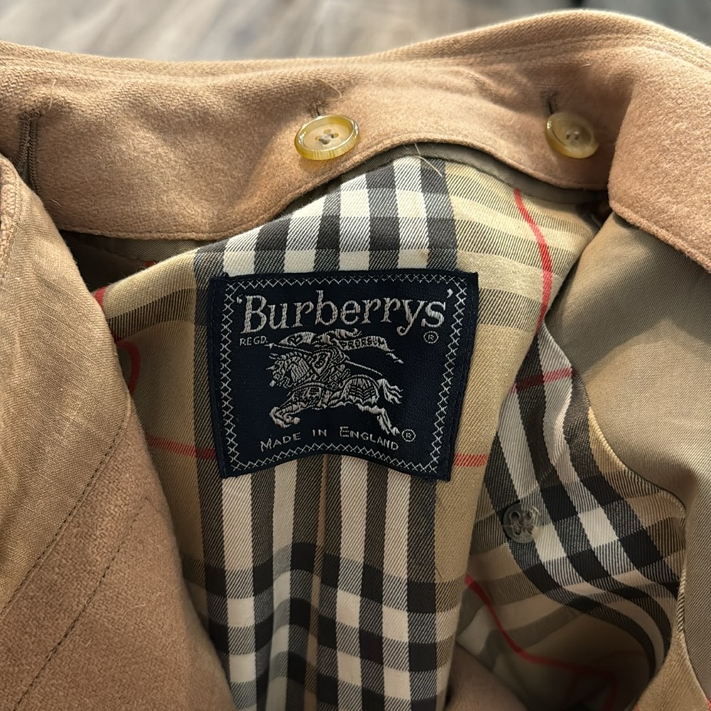 Vintage Burberrys long trench belted coat jacket removable lining - Picture 10 of 14